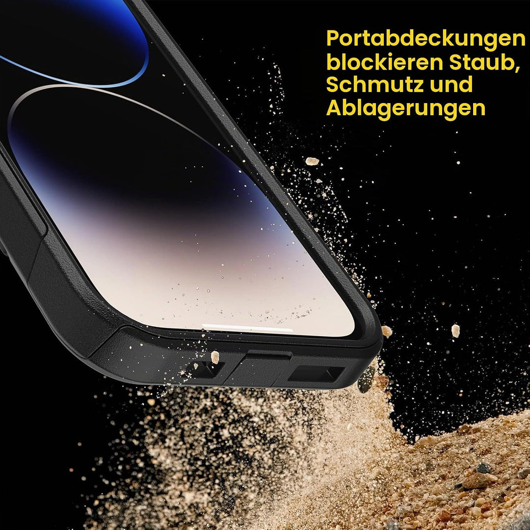 OtterBox Schutzhülle für iPhone 14 Pro (nur Pendler-Serie), schwarz, schlank und robust, taschenfreu