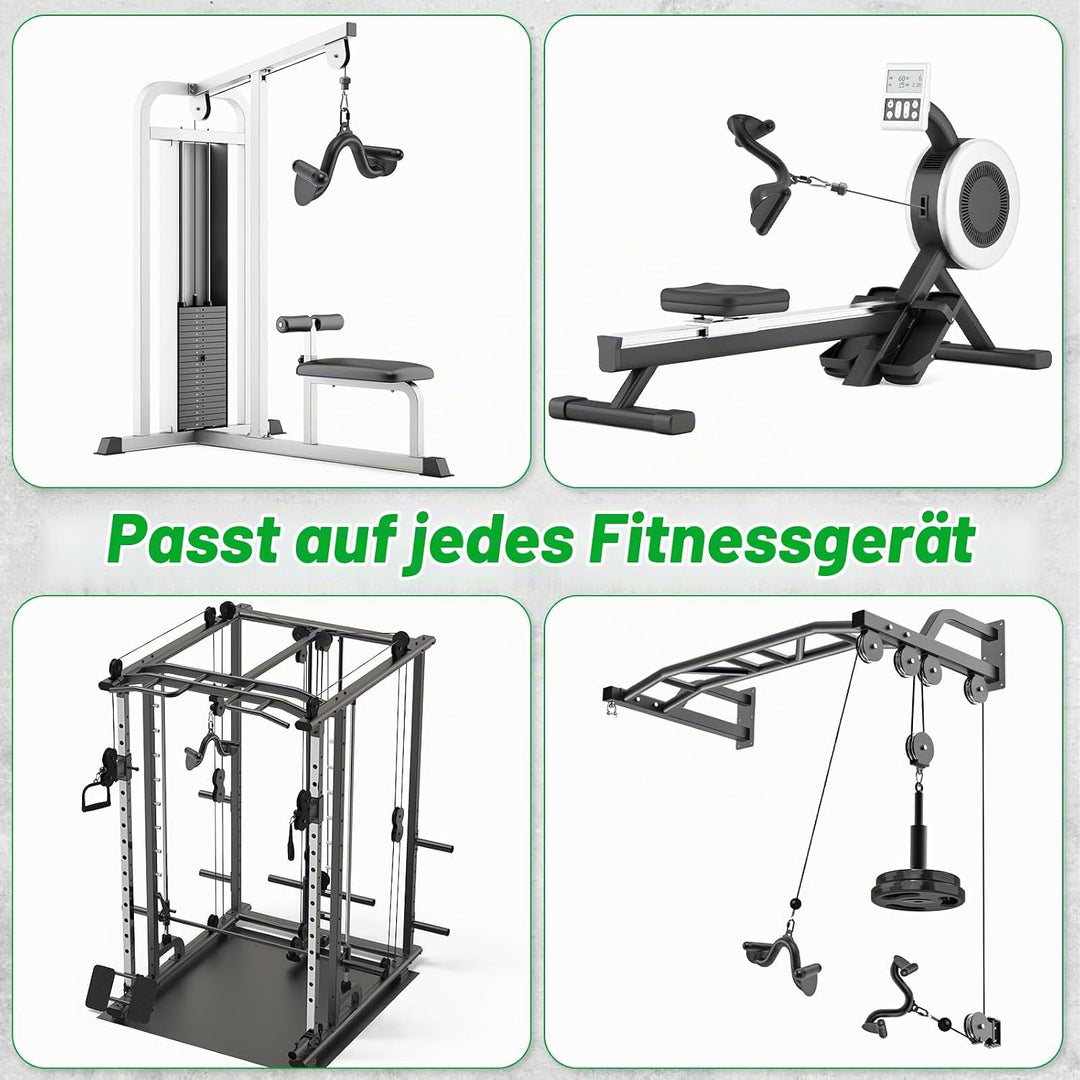 Kipika LAT Pull Down Bars Cable Machine Attachment, Rowing T-bar V-bar Set, Back Strength Training H