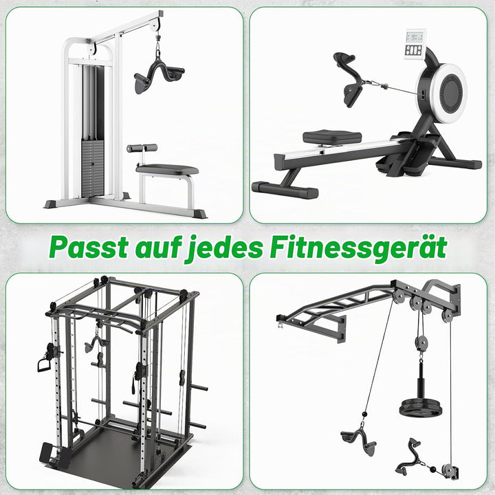Kipika LAT Pull Down Bars Cable Machine Attachment, Rowing T-bar V-bar Set, Back Strength Training H