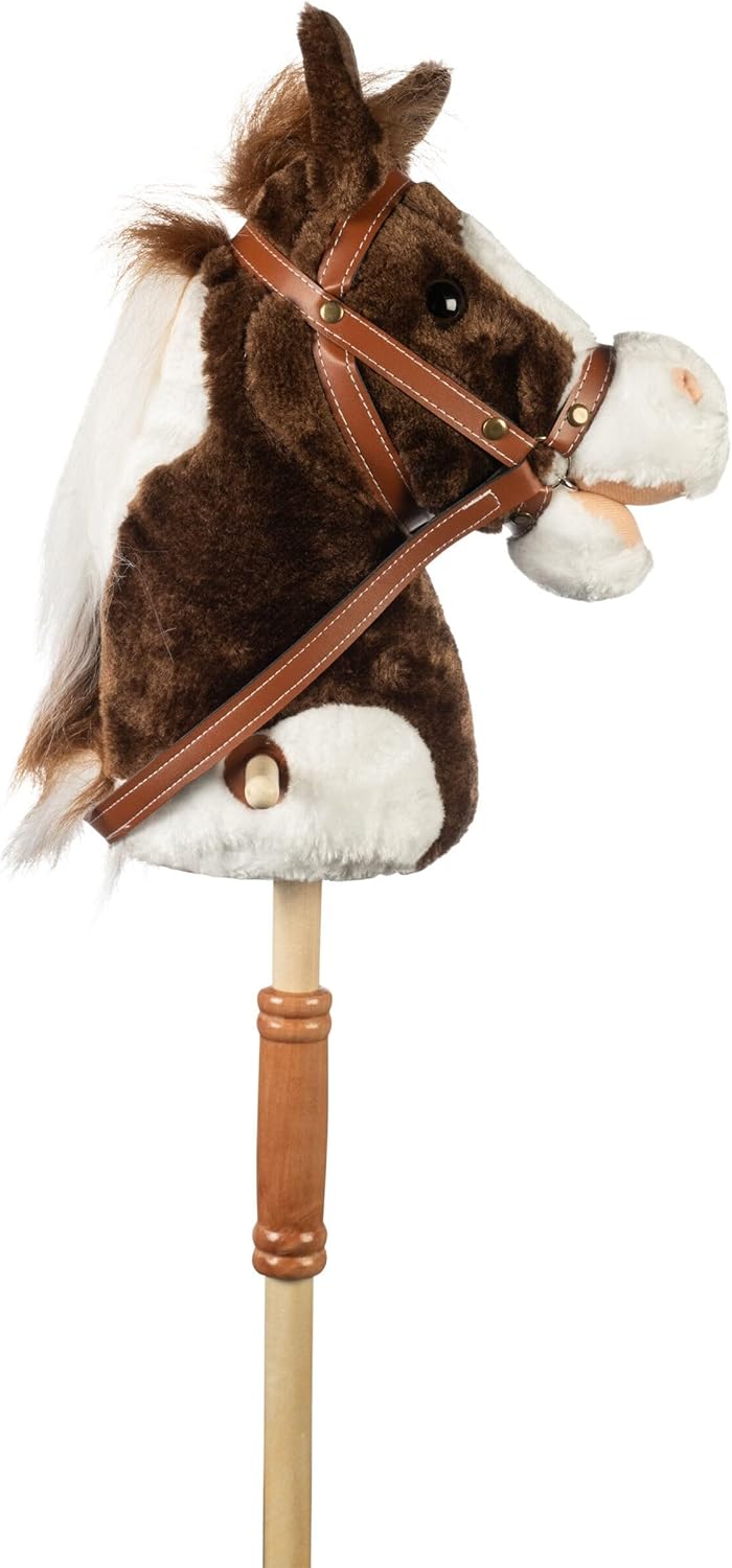 HKM Kinder Bella Steckenpferd, Braun/Weiss, Ca. 100 cm