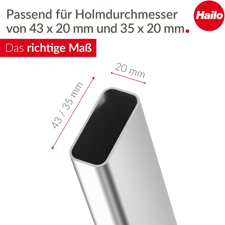 Hailo Leiter-Fuss-Set - Ersatzfüsse für Hailo Haushaltsleitern wie L20, L40 BasicLine und L50, L60 S