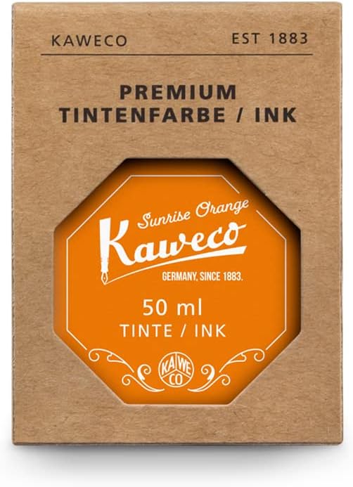 Kaweco Tintenglas 50 ml | Sonnenorange Sunrise Orange | Premium Tinte für Füller im Tintenfass | veg