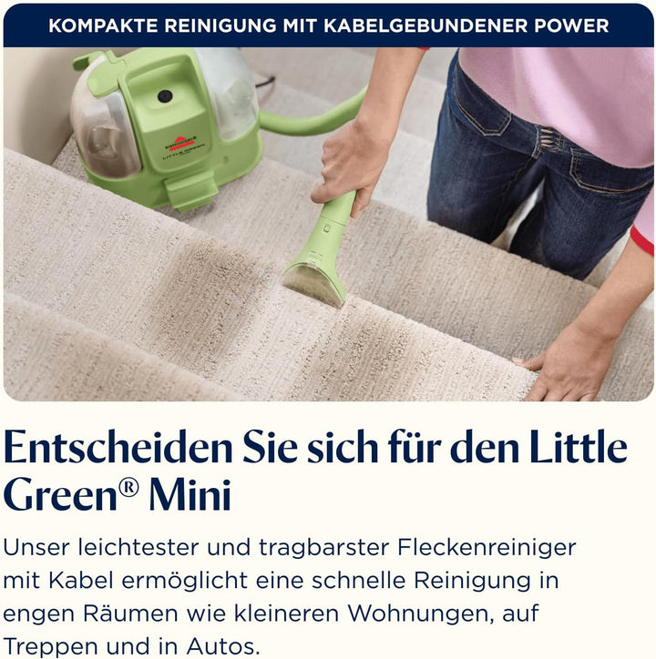 BISSELL Little Green® Mini, Fleckenreiniger, Starke Leistung, mobiler als je zuvor, Reinigung versch