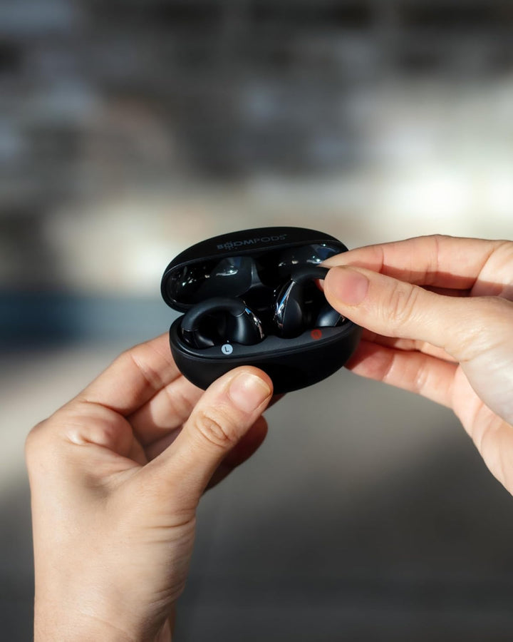 Boompods BOOMCLIP PRO - Open Ear Kopfhörer Bluetooth & Clip On Wireless Ohrclip-Ohrhörer mit 9 Std