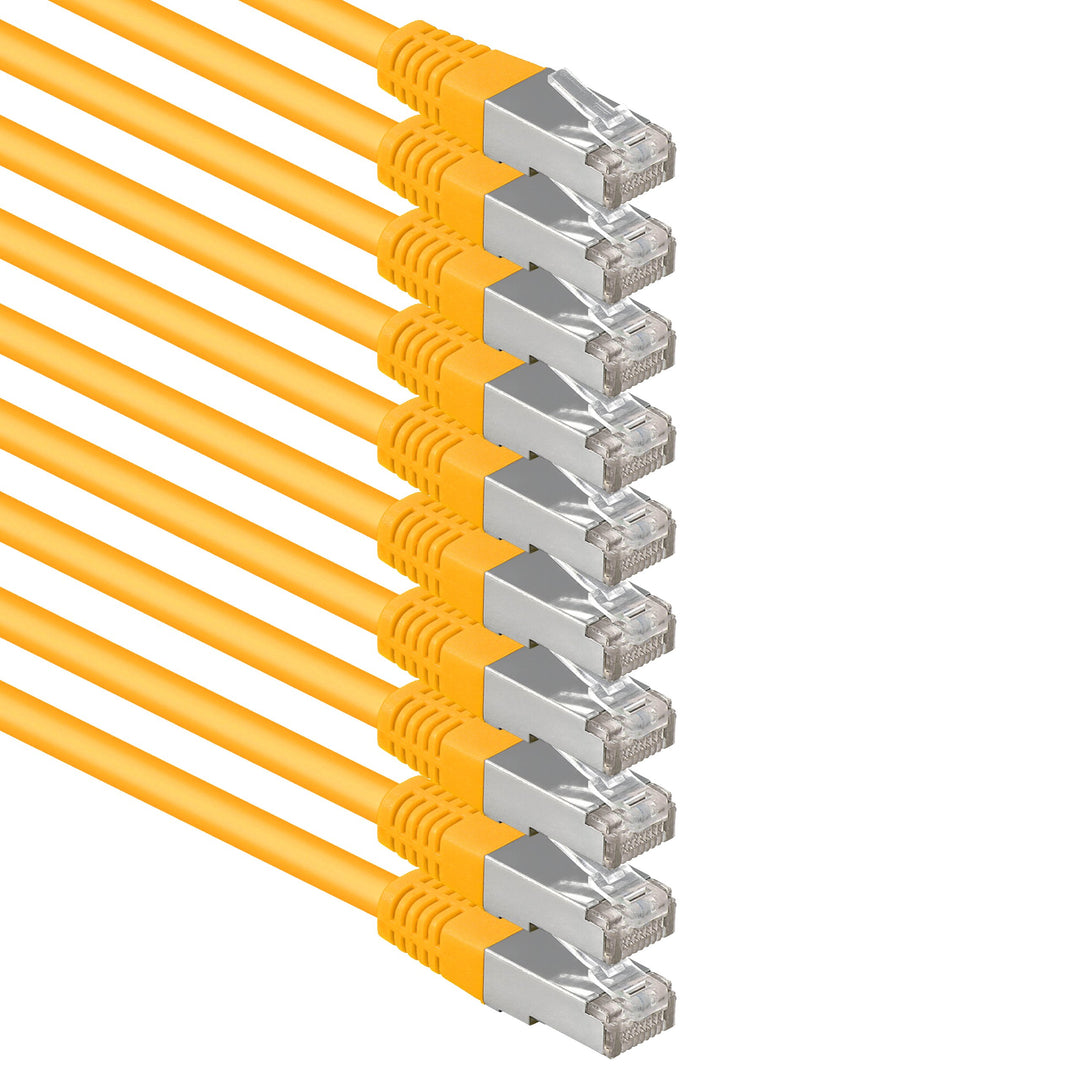 7,5m gelb - 10 Stück Cat.6 Patchkabel Netzwerkkabel CAT6 S-FTP Gigabit Lan PIMF CAT 6 Kupfer CU Halo