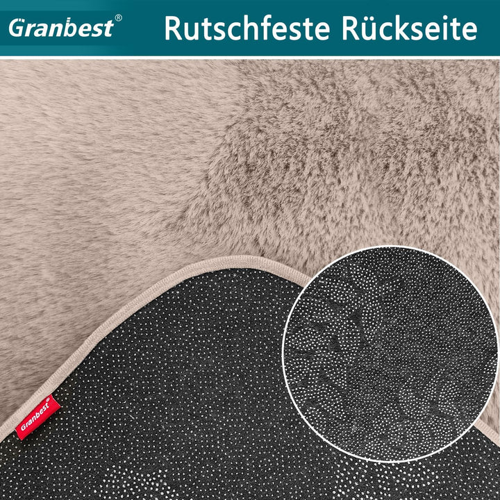 Granbest Luxus Verdicken Teppich Ähnlich Kaninchenfell Stilvolle Plüsch 1100GSM Teppich Anti-Rutsch