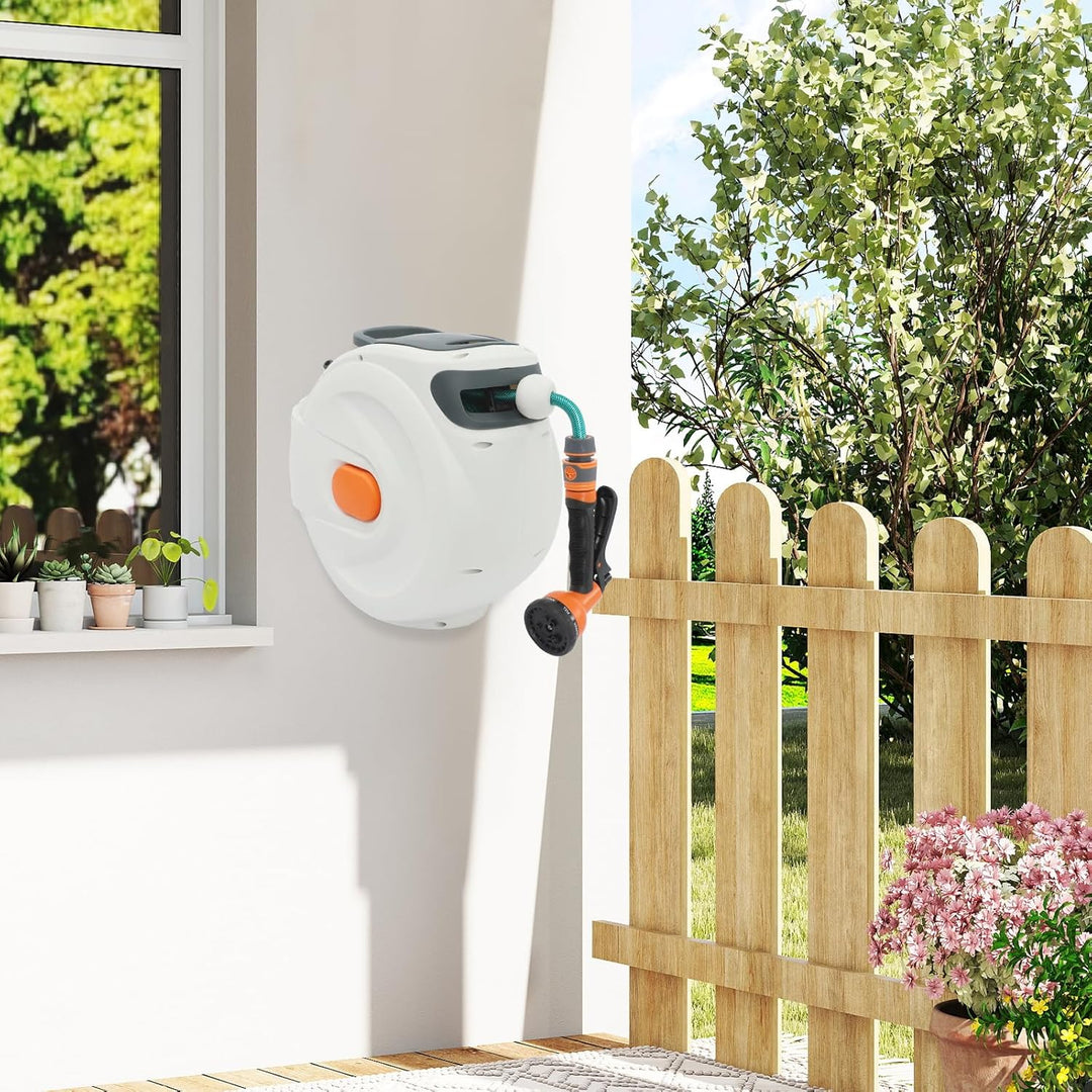 Gartenschlauch Aufroller Wand mit 20m Einziehbar Schlauch für Garten und Balkon Gartenschlauchaufrol