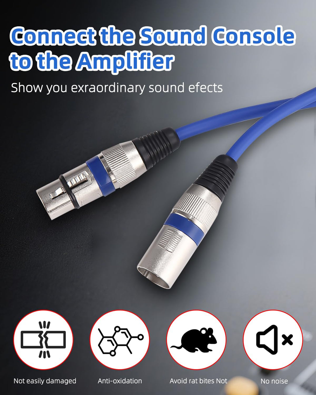 10 Stück XLR Kabel, 1M 10 Farben XLR Mikrofon Splitterkabel Adapter, 3-Pin XLR Stecker auf Buchse Mi