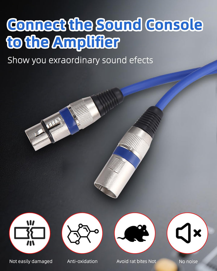 10 Stück XLR Kabel, 1M 10 Farben XLR Mikrofon Splitterkabel Adapter, 3-Pin XLR Stecker auf Buchse Mi