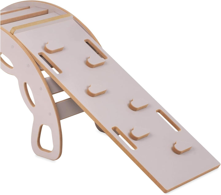 MISIOO Klettergerüst Indoor ab 1 Jahr, Montessori Kletterbogen 4in1 mit Rutsche, Kletterwand &amp; Kisse