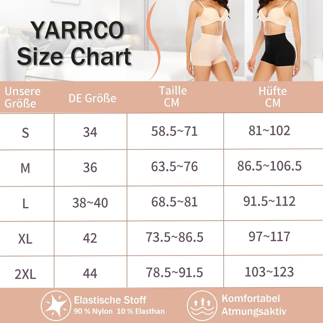 YARRCO Nahtlose Miederhose Leicht Formende Bauchweg Unterhose Damen Shapewear Kurze Leggings Miederp