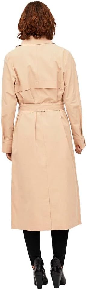 Vila Damen Vimersin Long Trenchcoat-Noos Mantel 38 Sesame, 38 Sesame