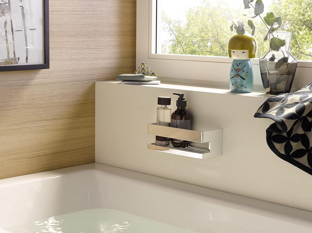 Emco System2 Schwammkorb, zum Anbohren, hochwertige Duschablage aus Metall, Duschkorb für Badeutensi