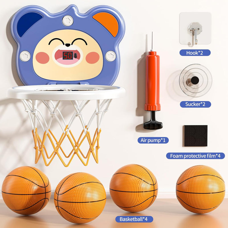 TEMI Indoor Mini Basketball Reifen für Kinder Alter 2 3 4 5 6, Kleinkinder Basketball Reifen mit auf