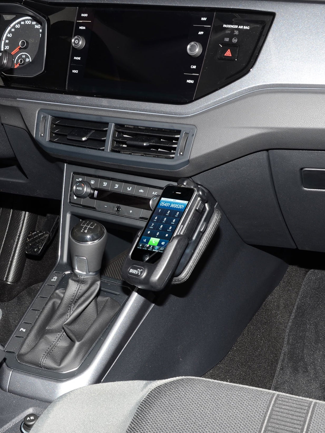KUDA 3115 Halterung Kunstleder schwarz für VW Polo VI (AW) ab 09/2017 (MU), 3115