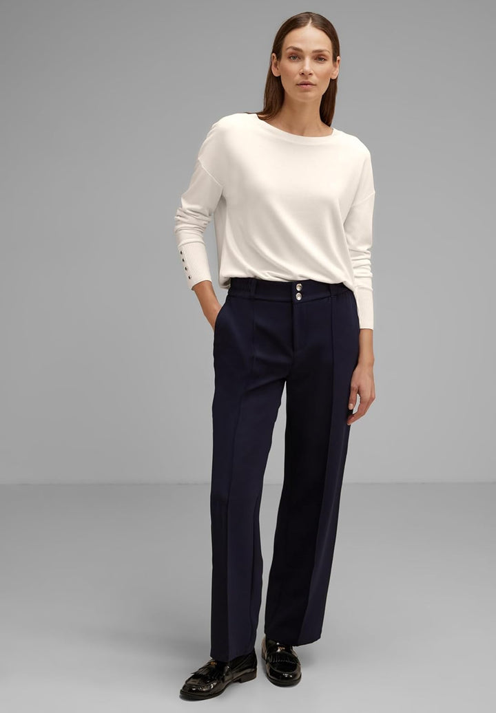 Street One Damen Langarmshirt 44 Lucid White, 44 Lucid White