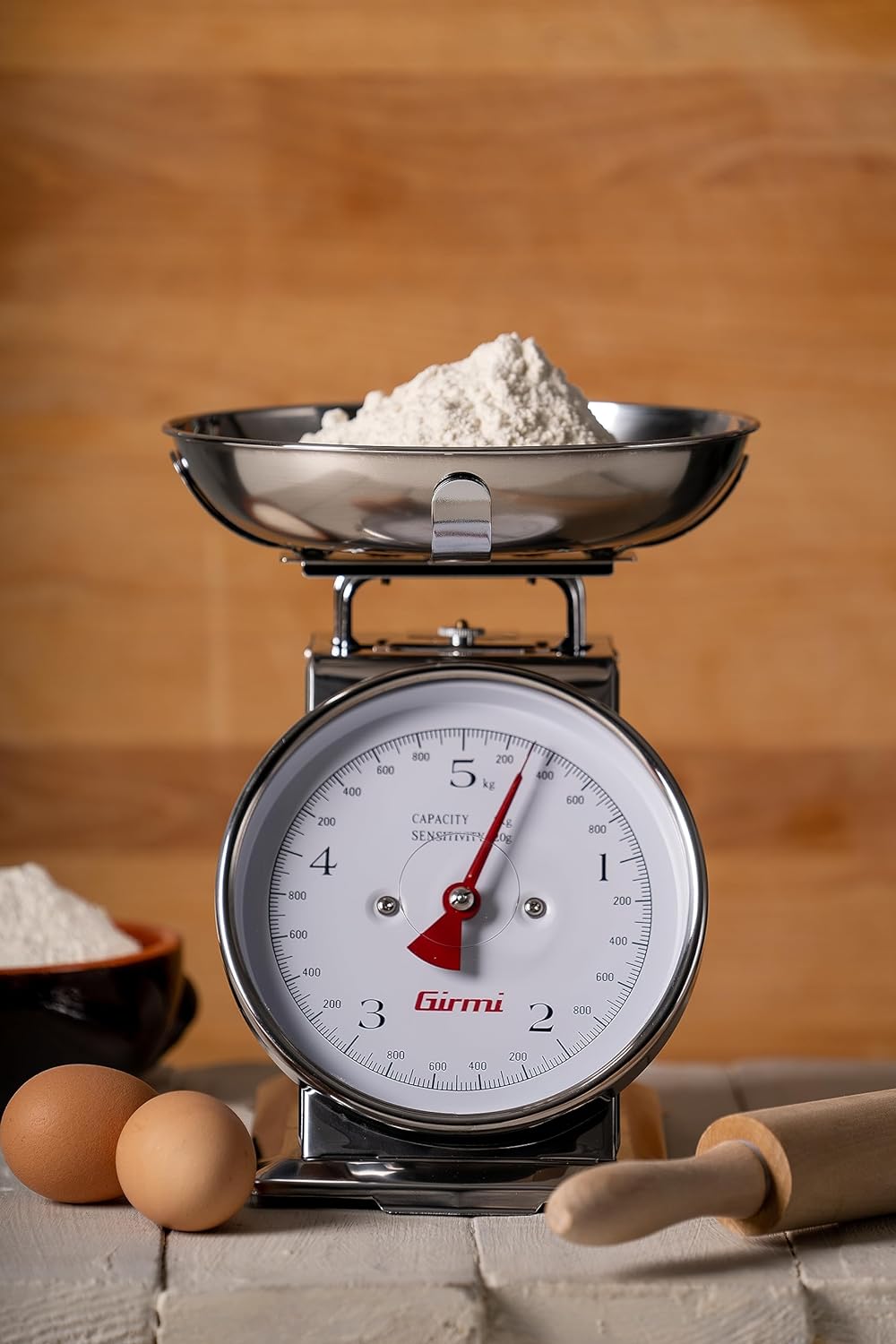 Girmi PS90 Mechanische Küchenwaage, 5 kg, Edelstahl