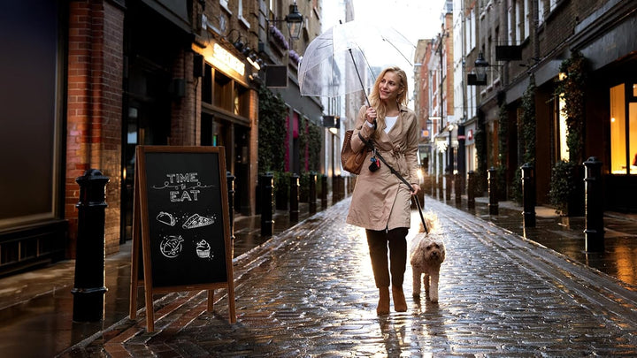 ALLboards Kundenstopper Wasserfest mit lackiertem Holzrahmen 100x60cm, Werbetafel, Gehwegaufsteller,