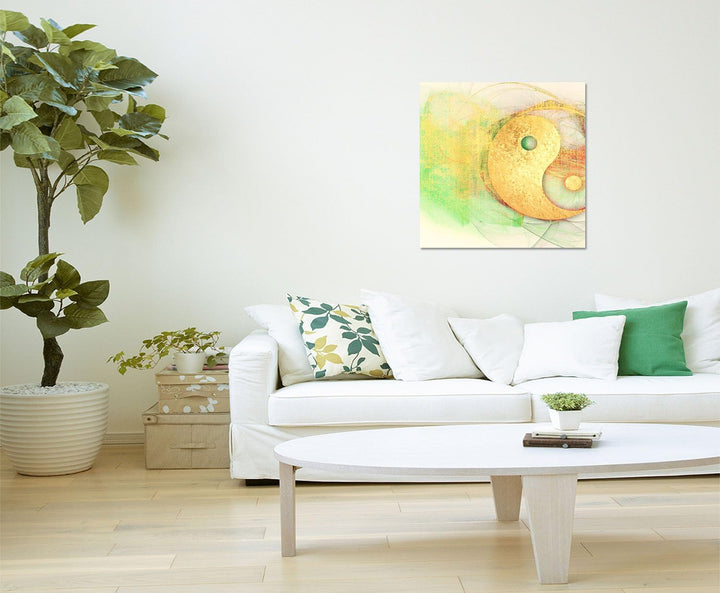 Paul Sinus Art Energien Yin Yan Abstrakt340_60x60cm Bild auf Leinwand Abstraktes Motiv quadratisches