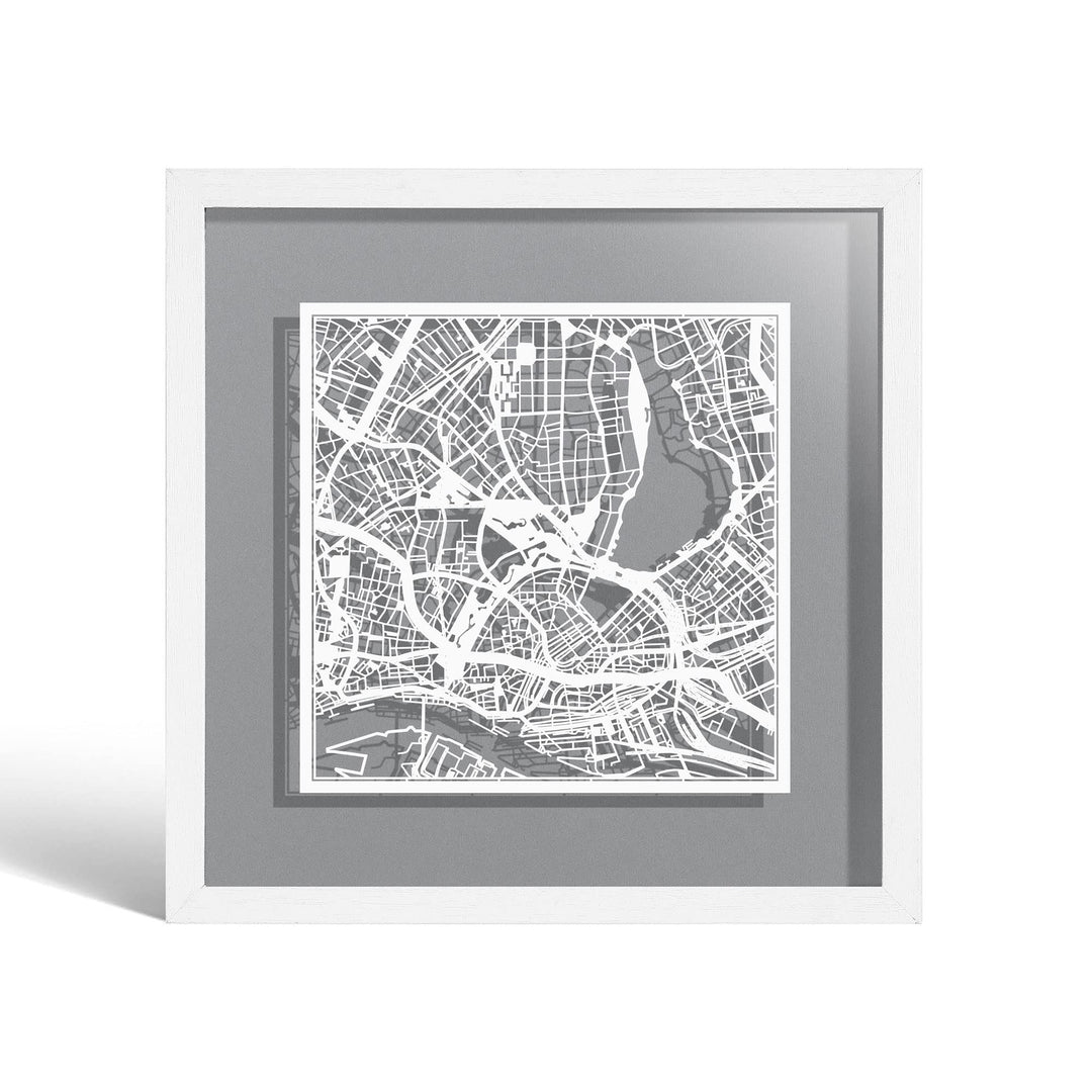 O3 DESIGN STUDIO - Marco de Papel para mapas, 22,8 x 22,8 cm, en Caja de Regalo, Fondo, autocambiant