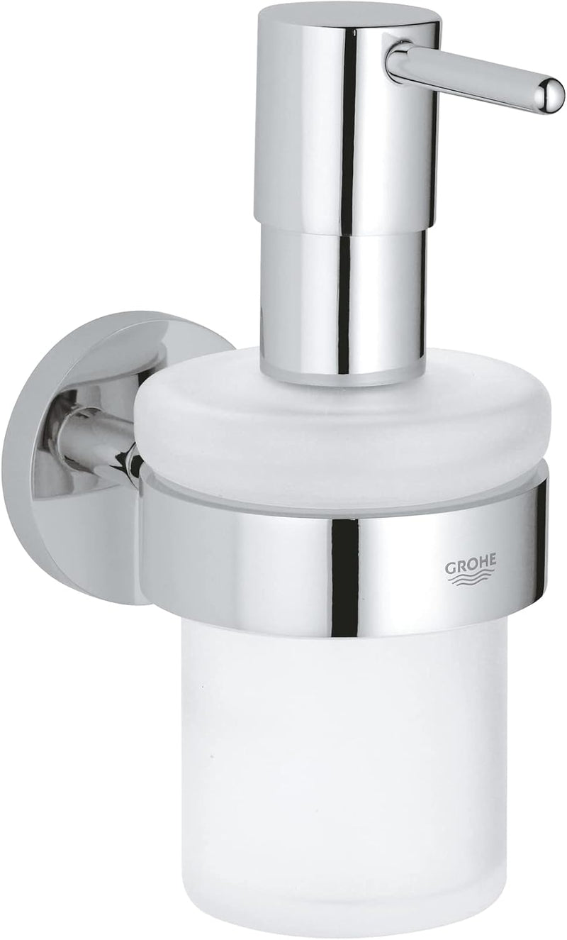 GROHE Start - Seifenspender mit Halter (Füllmenge 160ml, Material: Glas/ Metall, verdeckte Befestigu