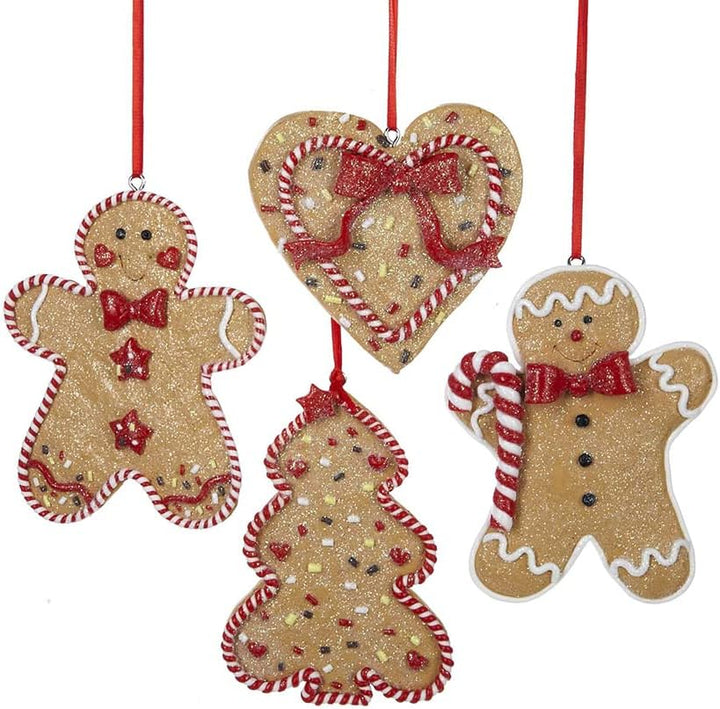 Kurt Adler 3.4" Gingerbread Men & Christmas Tree & Heart 4 Assorted