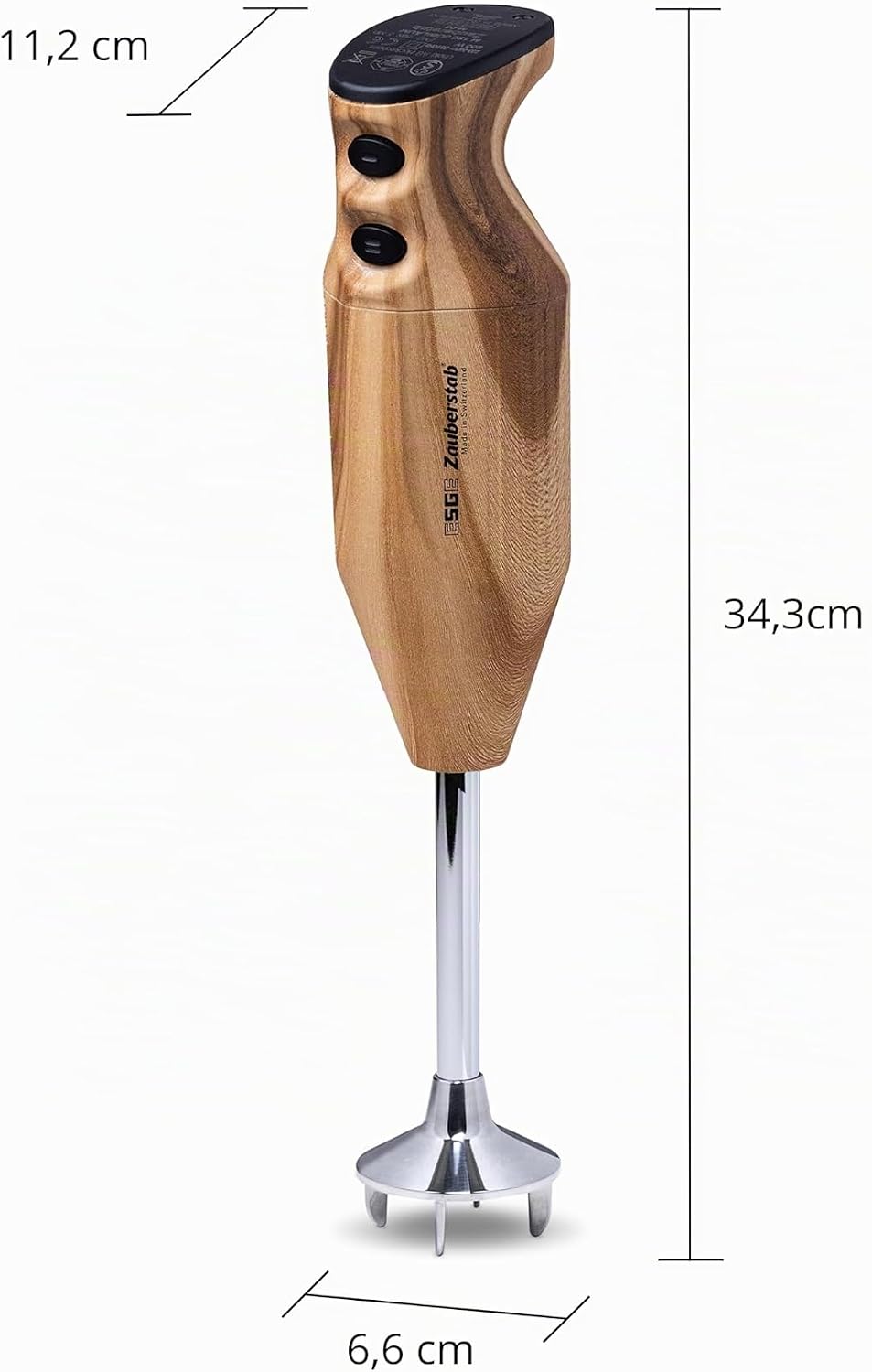 ESGE-Zauberstab 91021 Design Edition Douglasie – Stabmixer, Pürierstab, elektrischer AC-Motor, 2-stu