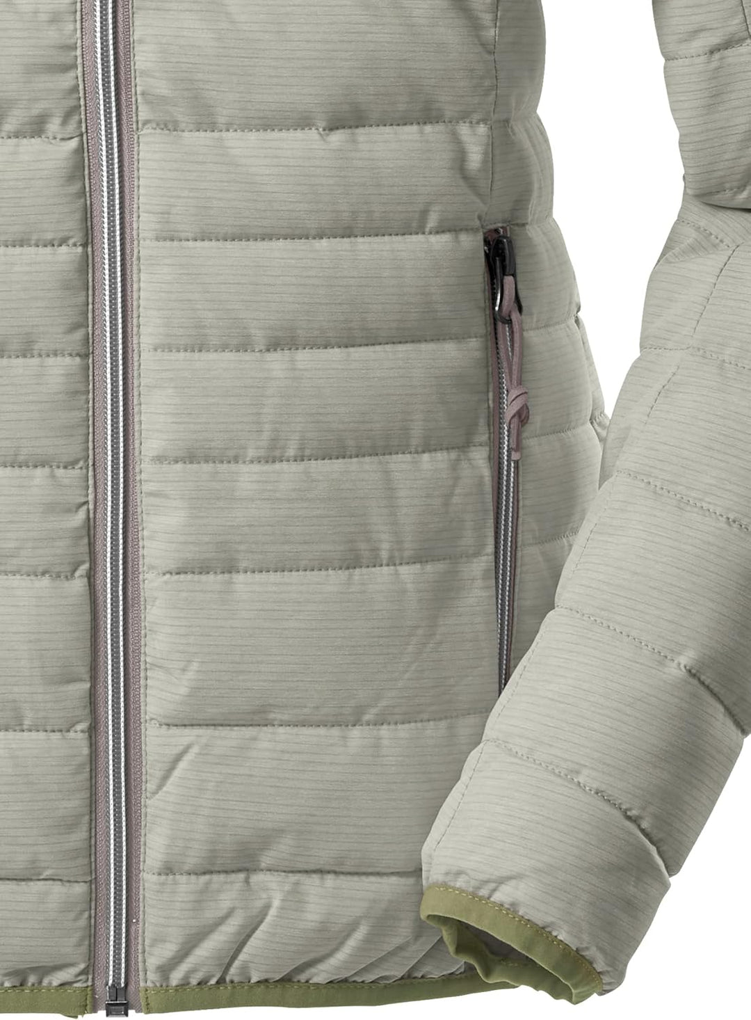 G.I.G.A. DX Damen Uyaka Stripe Casual Funktionsjacke In Daunenoptik Mit Abzippbarer Kapuze 44 pistaz