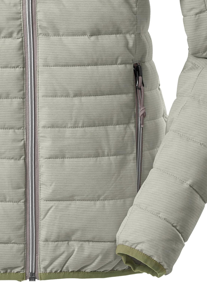 G.I.G.A. DX Damen Uyaka Stripe Casual Funktionsjacke In Daunenoptik Mit Abzippbarer Kapuze 44 pistaz