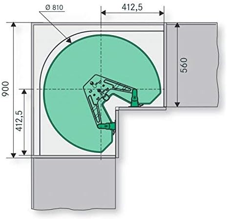 REVO Komplettset anthrazit für Drehbeschlag 90er Eckschrank Beschlag Eckschrankbeschlag von SO-TECH®