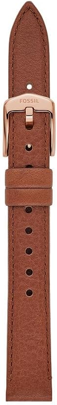 Fossil Armband Damen, 14 mm Lederoder Litehide™-Lederband oder Stahlband Braun, Braun
