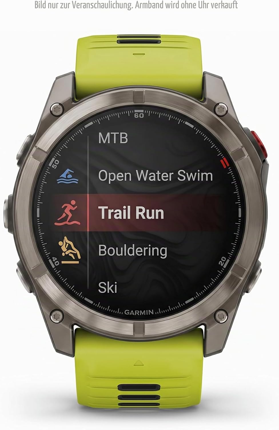 Garmin Unisex – Erwachsene QUICKFIT-Armband, Electric Lime/Graphit, 26mm