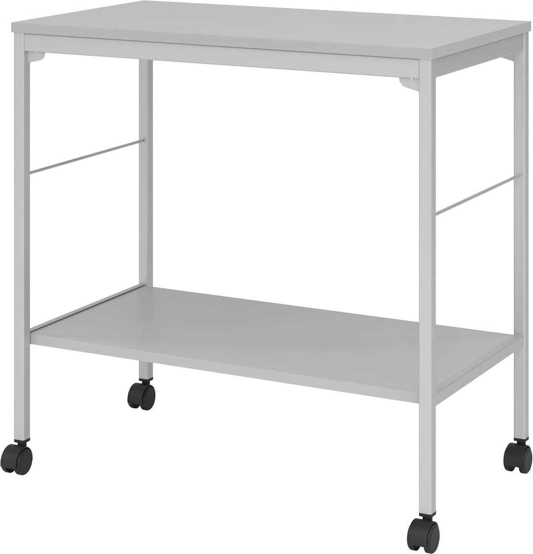 bümö Aktenwagen mit Rollen als fahrbare Ablage von Aktenordner &amp; Co in grau Mehrzwecktisch, Mehrzwec