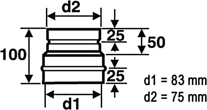 raik 8021013 Raik Pelletrohr/Ofenrohr 80mm - Ofenanschlussstück