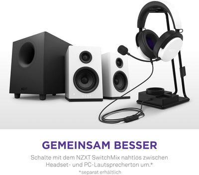 NZXT Kabelgebundenes PC-Gaming Relay-Headset – AP-WCB40-W2 - Hi-Res-Audio-zertifiziert – DTS Headpho