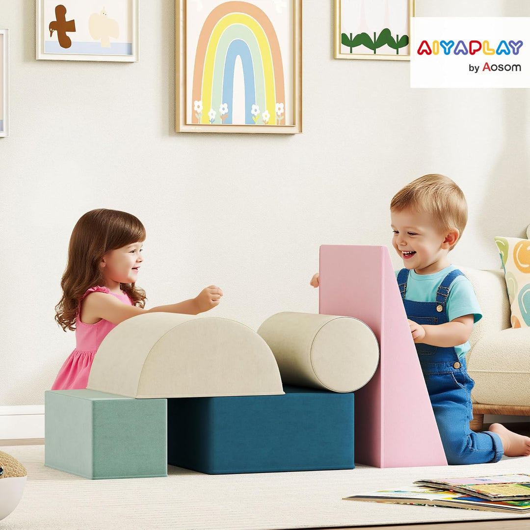 AIYAPLAY Kinder Schaumstoff Bausteine 5 Stück Klettern Riesenbausteine Softbausteine Grossbausteine