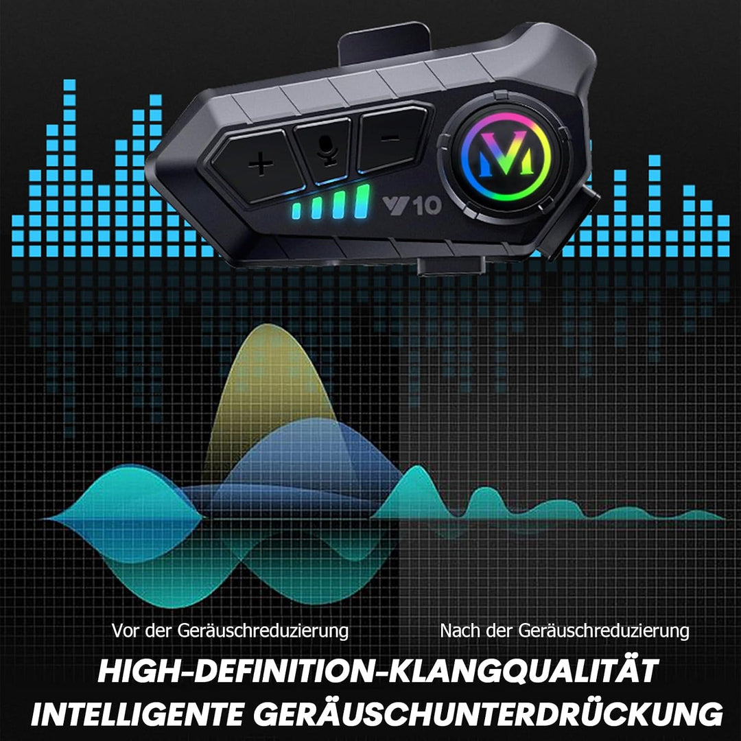 Motorradhelm Headset Bluetooth mit Mikrofon Motorrad Helm Kopfhörer Wireless Motorcycle Helmet Heads