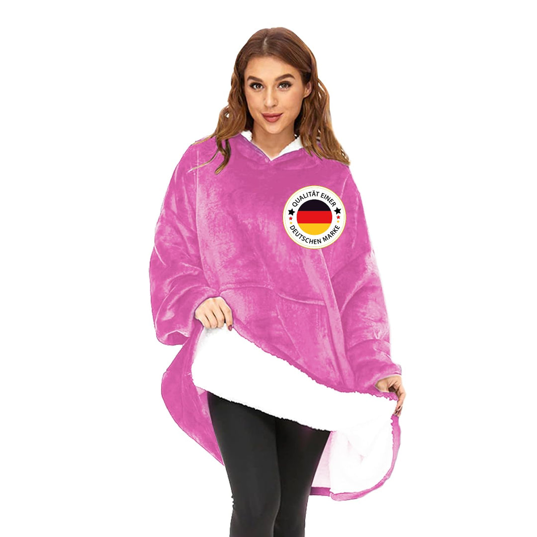 KolnAix Hoodie Decke, Oversize Pullover für Damen und Herren, Flauschiger Kuschelpullover mit Kapuze