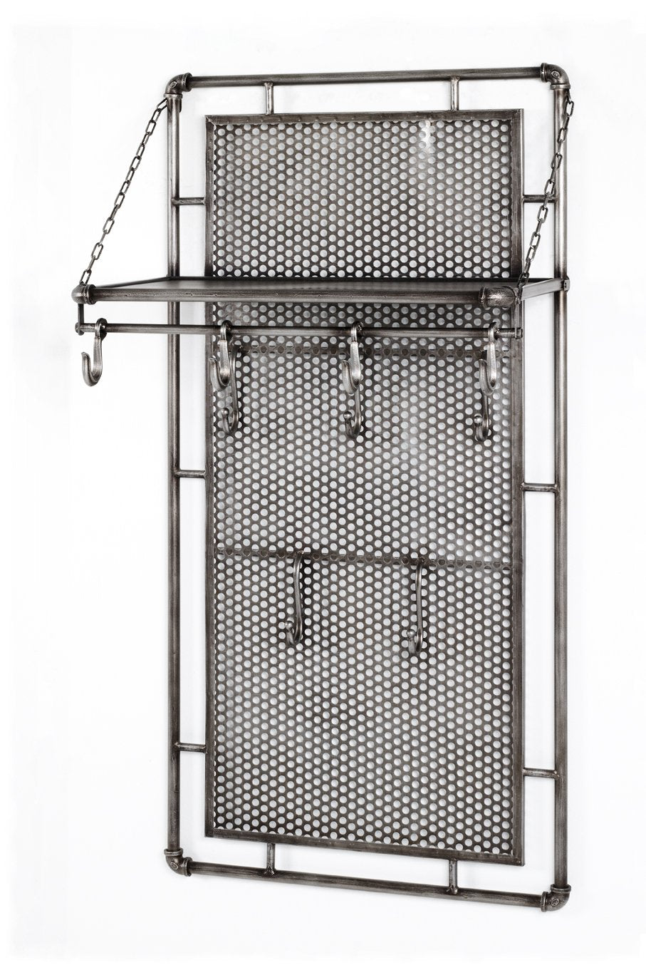 HAKU Wandgarderobe anthrazit, Metall - Masse: B 60 cm x H 120 cm x T 35 cm, Style: Industrial 60 x 3