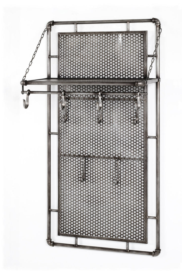 HAKU Wandgarderobe anthrazit, Metall - Masse: B 60 cm x H 120 cm x T 35 cm, Style: Industrial 60 x 3