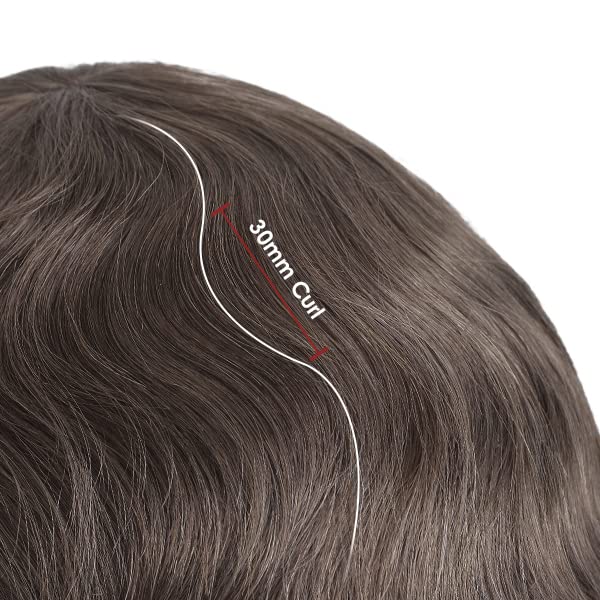 Lordhair Toupet Echthaar Männer,Perücke Männer,0,03 mm Dünne Leder Basis 20 * 25 CM Leichtes Haarers