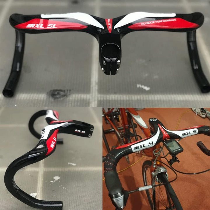 RXL SL 1-1/8" rennrad carbon lenker rot 3K glänzend internes routing lenker rennrad carbon 400 * 90m