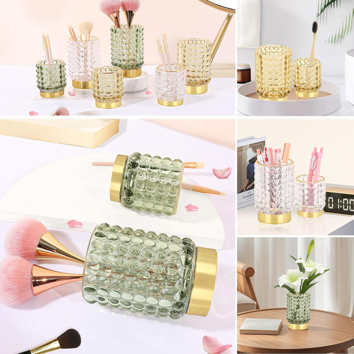DASITON Make up Kosmetik Organizer, Make up Pinsel Organizer aus Glas, Pinselhalter Kosmetik Schmink