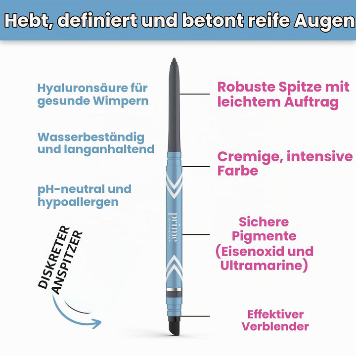 PRIME PROMETICS PrimeEyes Glide Eyeliner für für reifere Frauen - wasserfest, hält lange und verwisc