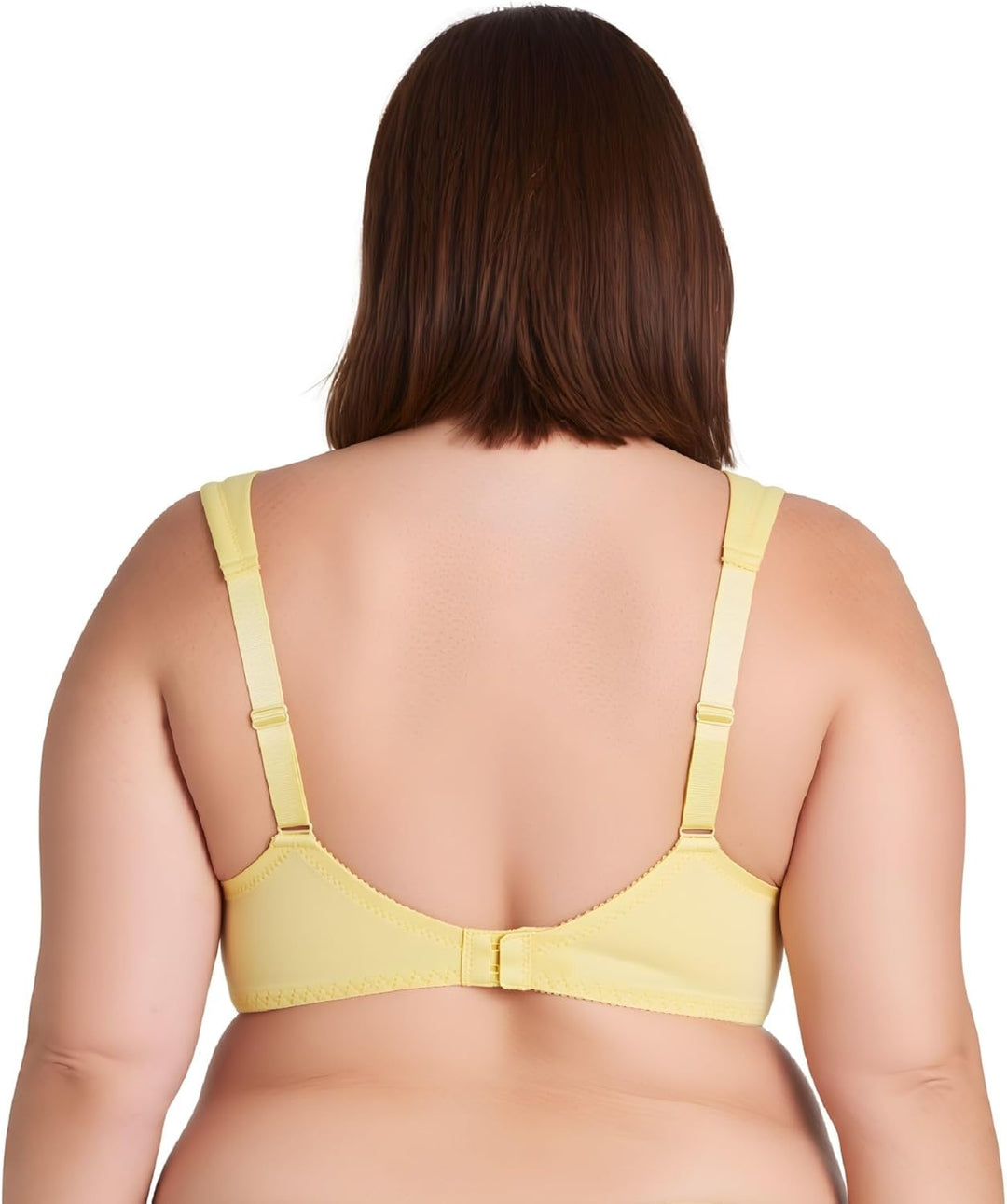 Curve Muse Damen Ungefüttert Bügel Spitze BH mit Gepolstert Schulter Gurte 100C Marine, Hellgelb(2er
