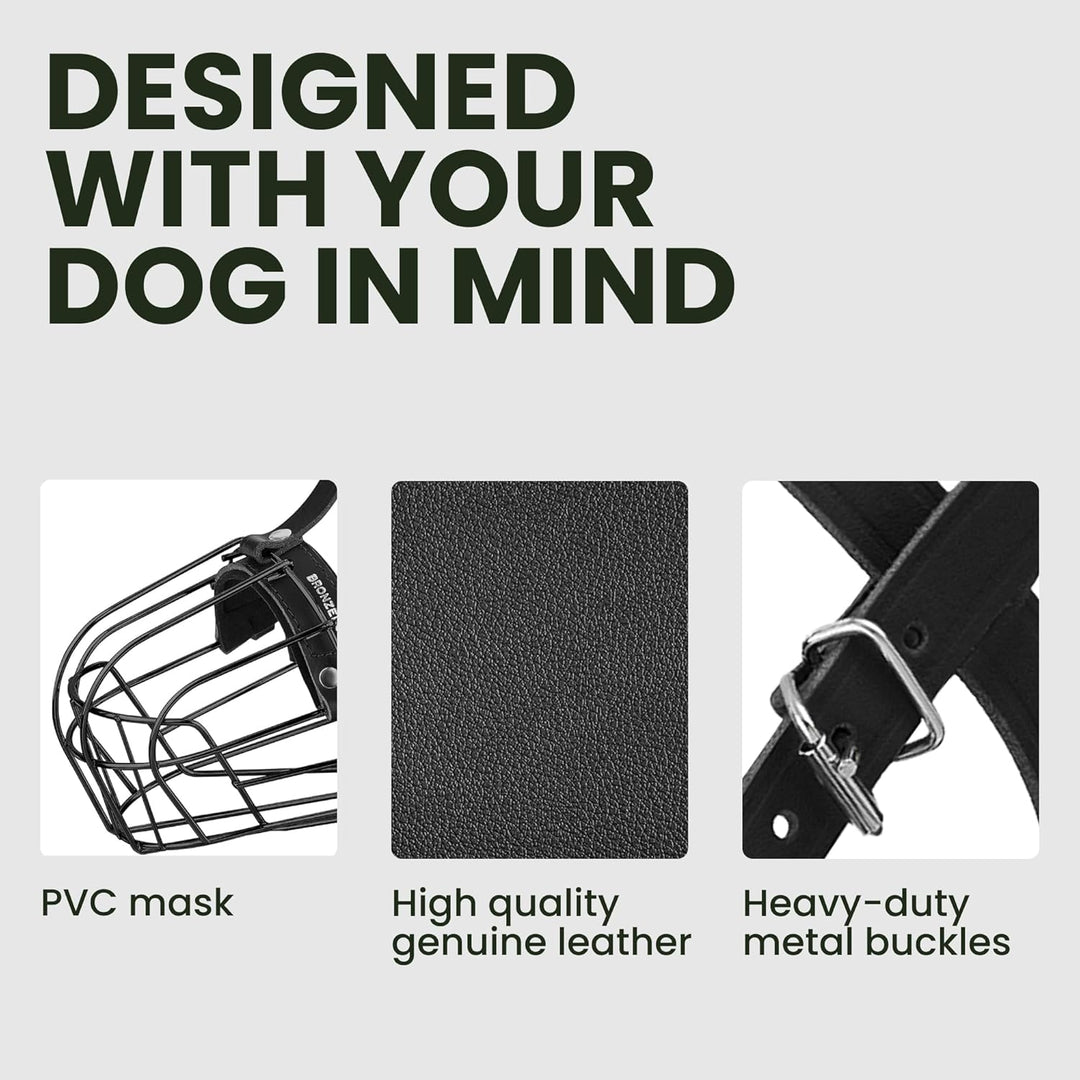 BRONZEDOG Hundemaulkorb Verstellbar Robustes PVC/Metalldrahtkorb für Grosse und Sehr Grosse Hunde mi