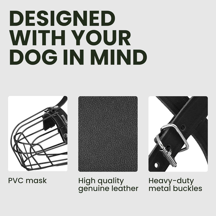 BRONZEDOG Hundemaulkorb Verstellbar Robustes PVC/Metalldrahtkorb für Grosse und Sehr Grosse Hunde mi