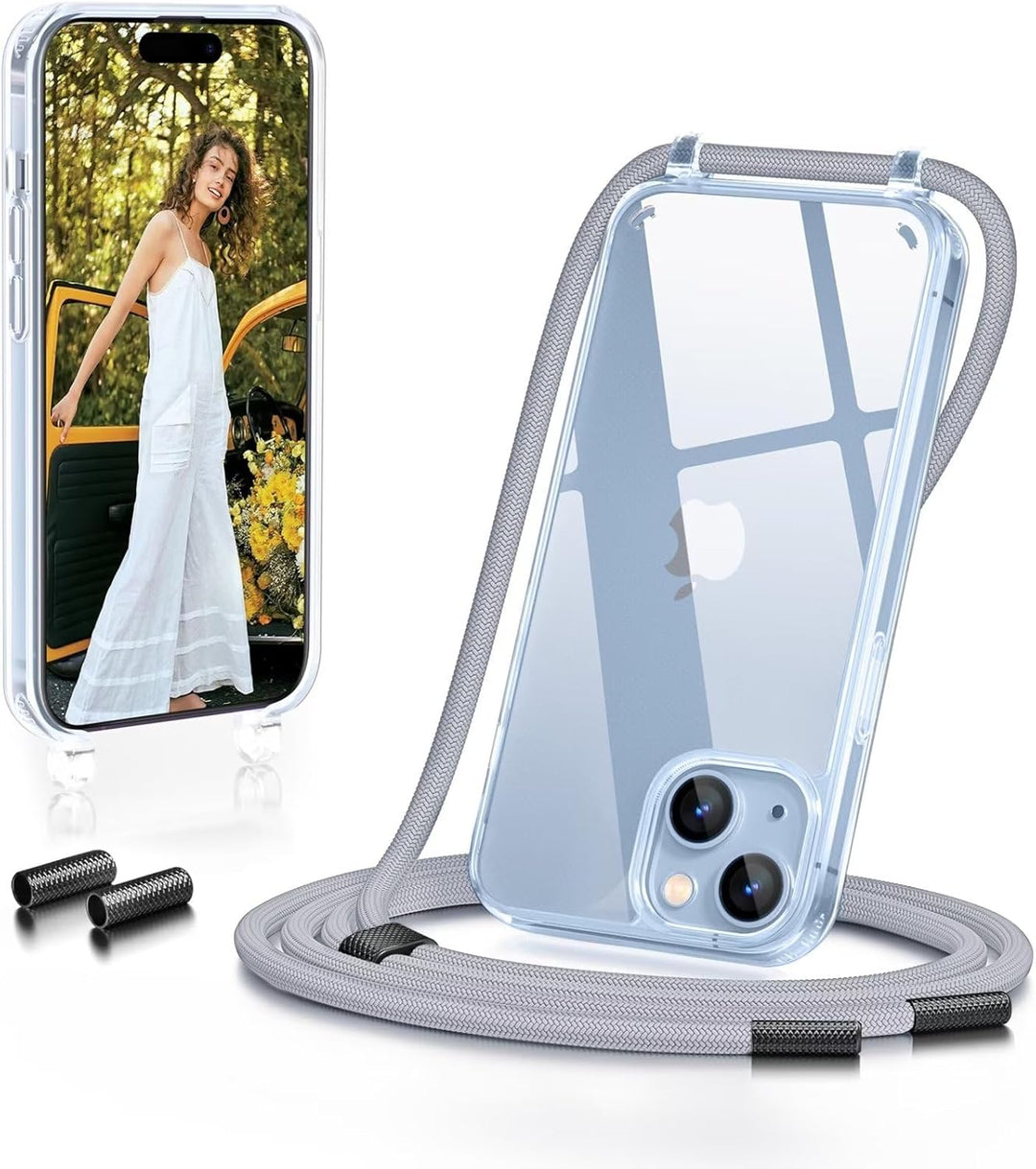 GOODVISH Handykette für iPhone 15 Hülle mit Band | Kameraschutz und Bildschirmschutz | | Necklace Ha