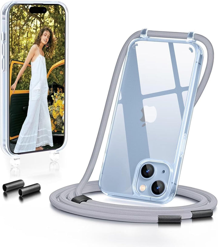 GOODVISH Handykette für iPhone 15 Hülle mit Band | Kameraschutz und Bildschirmschutz | | Necklace Ha