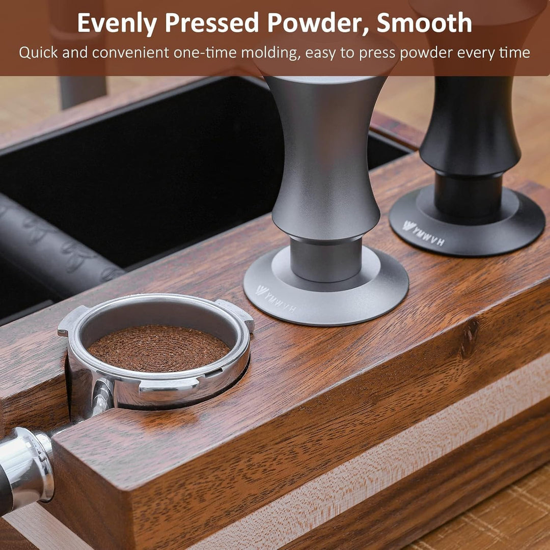 YMWVH Kaffee Tamper 51mm, Edelstahl Espresso Tamper mit 30lbs Anpressdruck, 304 Edelstahl Base Kaffe